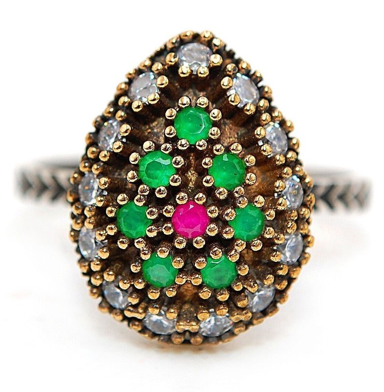1CT Heat Treated Rubellite Tourmaline 925 Sterling Silver Ring Sz 7 H2-7