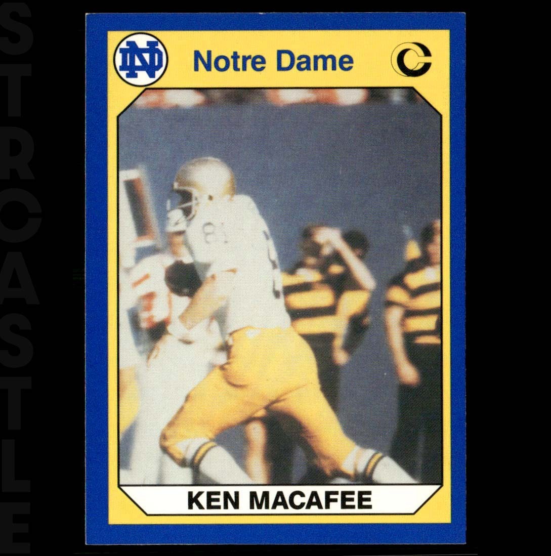 Ken MacAfee 1990 Collegiate Collection Notre Dame #23 Fighting Irish 🏈 Football