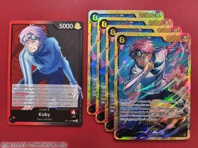 One Piece TCG Koby Deck 61 Card OP11-001 119 Red Black Navy