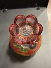 Murano Art Glass Perfume Bottle Hand- Painted  Flower Stopper Italy Vtg — photo 7