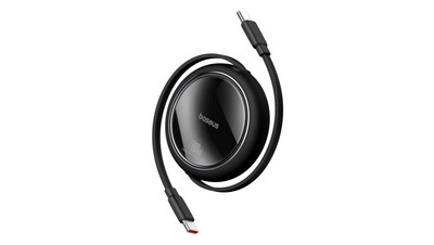 Kabel wysuwany Baseus Free2Draw Mini USB-C - USB-C 100W 1m - czarny