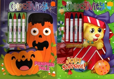 Colortivity Halloween & Christmas  Activity Book ~ Pumpkin Pals & Jolly Surprise