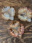 Set Of 3 Vintage 1960s Jeanetten Marigold Carnival Glass 3 Section Clover Dish