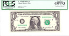 2003-A $1 FRN PCGS Gem New 65PPQ Fancy TRUE 0/1 BINARY Serial #E01111100B