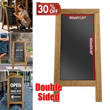 Wood Frame Advertising Board Double Sided Blackboard Chalkboard Display Stand UK