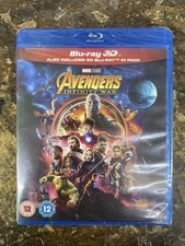 FACTORY SEALED NO SLIP AVENGERS INFINITY WAR 3D  BLU-RAY Region Free