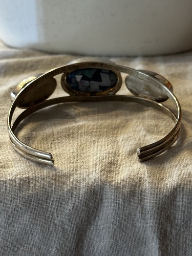 Jay King 925 Sterling Silver Reversible Micro Opal & Turquoise Cuff Bracelet VTG - Picture 4 of 11