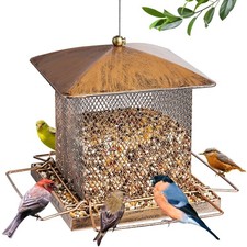 Heavy Duty Metal Bird Feeder - 3.5LB Large Capacity for Outdoor Hanging