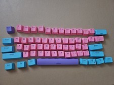 Assorted Mechanical Keyboard Keycaps Purple, Blue And Pink, 61 ct.