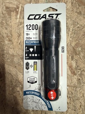 Coast GX20 1200 Lumen Waterproof Flashlight   LED Dual Power w/ Twist Focus