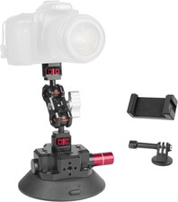 4.5In Camera Suction Cup with Aluminum Ball Head Magic Arm, 1/4" ARRI Holes Car