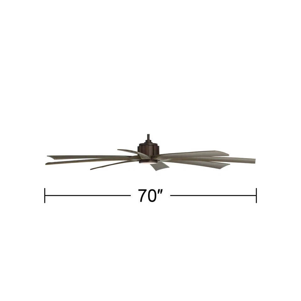 70" Possini Defender Bronze Damp LED Ceiling Fan with Remote - Image 4 of 4