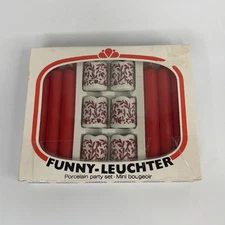 Christmas FUNNY-LEUCHTER Porcelain Party Set Candle Holders W Germany. 