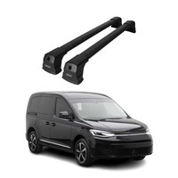 DachträGer GrundträGer FüR VW Caddy V 2020-2026 75Kg Aluminium Schwarz 2 Tlg
