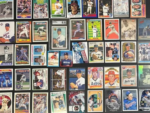 Nolan Ryan 45‑Card Career Lot + 1989 Bowman SGC 8.5 (Angels/Astros/Rangers/Mets)