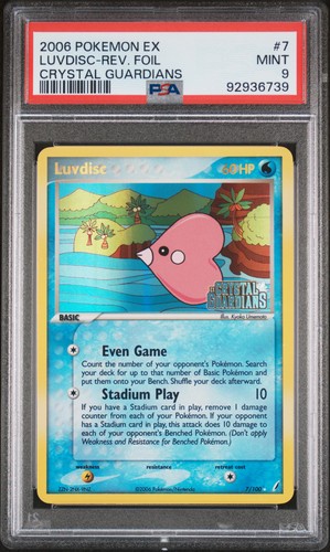 2006 POKEMON EX CRYSTAL GUARDIANS #7 LUVDISC-REVERSE FOIL PSA 9
