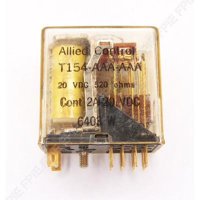 20VDC, 520 Ohms, 2A 4PDT (4 Form C) Relay by Allied Control (T154-AAA-AAA)
