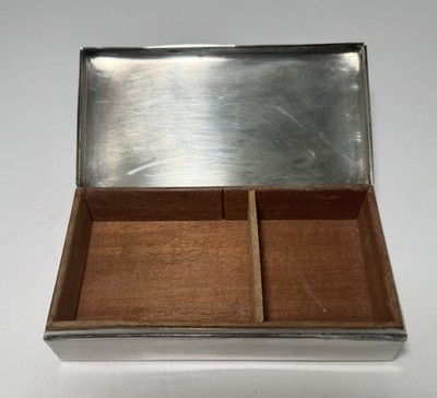 Vintage E.P.C.A. POOLE SILVER CO. 1899  Cigarette/Jewelry/Watch Box -Wood Lining