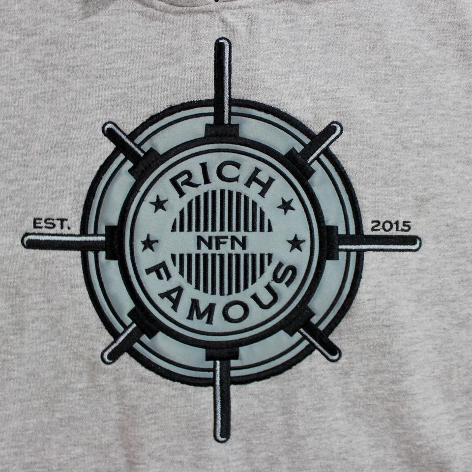 Sudadera con Capucha 360 Gsm Algodón Premium Bordado Colores Negro o Gris RNF Talla Pequeña - 3XL Foto 3 de 4