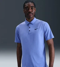 Nike Tour Men's Dri-FIT Heathered Golf Polo Comet Blue/Black FZ7473 411