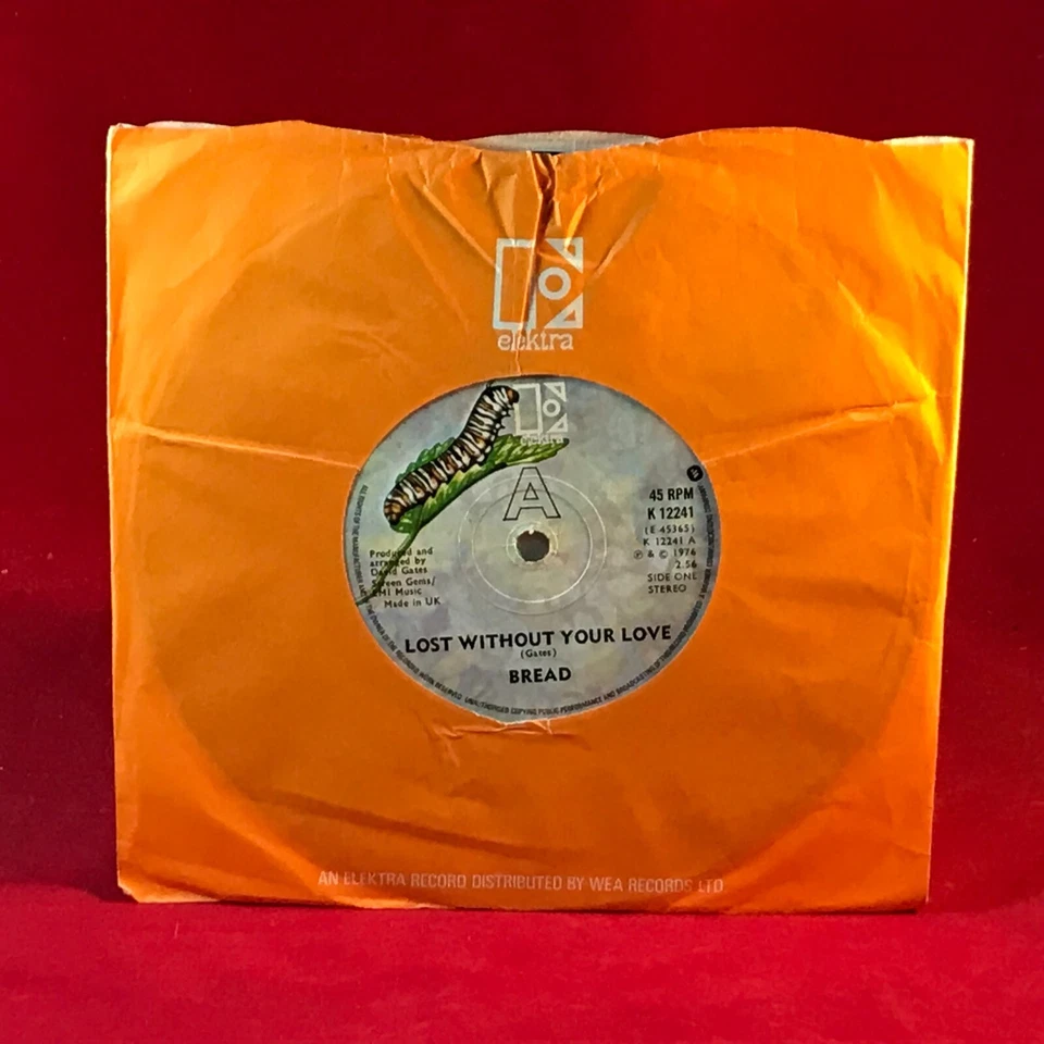 BREAD Lost Without Your Love 1976 UK 7" vinyl single original Elektra record 45 - Image 2 of 3