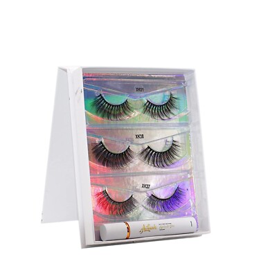 3 Pairs Of Eye lashes & Super Strong Won't Fall Off Lash Glue HOT DEAL