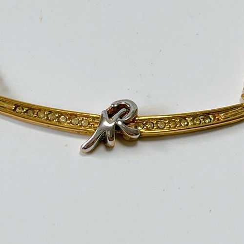 Ninarich Logo Stone Necklace Gold Silver pendant 20cm - Picture 2 of 10