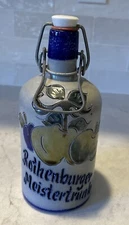 Vintage Rothenburger Salt Glazed German Pottery Jug Fruit Handarbeit 8”