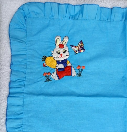 New Design Embroidered Blue Cotton Pillowcases For Bed Package Included 2 Pcs - Picture 8 of 9