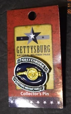 GETTYSBURG NTL MILITARY PARK "Cannon" Oval Collector's Pin, New on Original Card