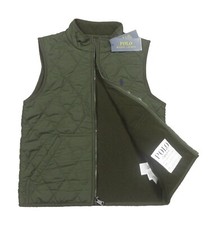 Polo Ralph Lauren Boys Company Olive Green Water Resistant Quilted Vest