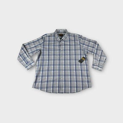 Johnny Bigg Cobalt Long Sleeve Albert Check Button Up Shirt Men's 5XL New Tagged