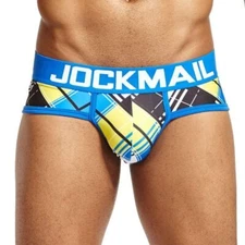 JOCKMAIL Men Plaid pattern Pouch Underwear Boxer Briefs Jockstrap Bikini Swim