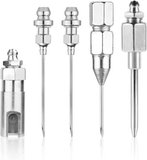 Grease Gun Needle Nozzle Kit, 5Pcs Needle Grease Needle Tips Dispenser Hardened