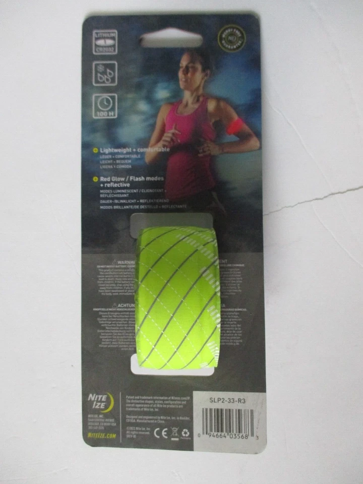 Nite Ize SlapLit LED Slap Wrap - Neon Yellow/Red Glow LED New - Image 2 of 2