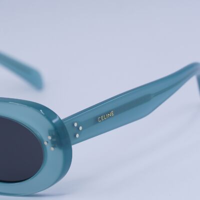 ?️ New Celine CL40276U 93N Sunglasses - Green Frame, Green Lenses Celine CL40276U Bold 3 Dots Transparent Green Oval  main image 2