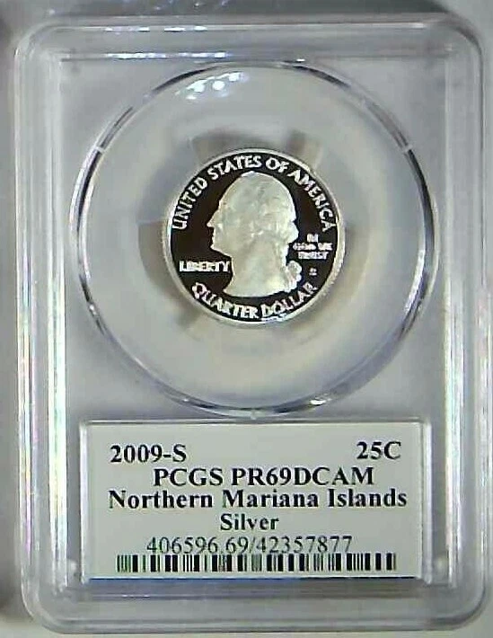 2009-S 25C Territories Quarter N Mariana Is PCGS PR69DCAM 90% Silver 22llch0101  - Image 2 of 2