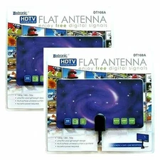 2 Pack HDTV Flat Reception Antenna 4K Ready Ultra HD 25 Miles Range Luxtronic
