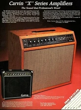 vtg 80s CARVIN ALL TUBE X-AMP MAGAZINE AD Guitar Amplifier 112E Oak Box Combo