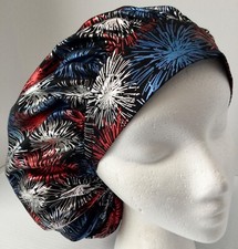Fireworks medium OR Scrub Cap Medical Bouffant Surgery Surgeon s Hat Chef