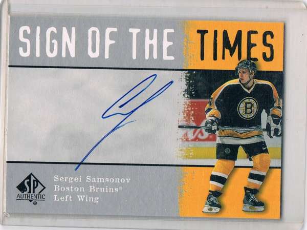 2000-01 SP Authentic Sign of the Times #SA Sergei Samsonov NM-MT Auto Bruins