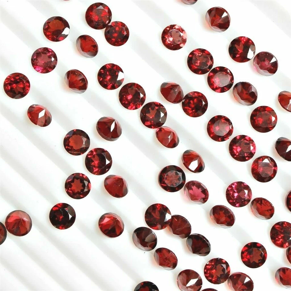 Wholesale Lot 5mm Round Cut Natural Mozambique Garnet Loose Calibrated Gemstone - Image 3 of 4