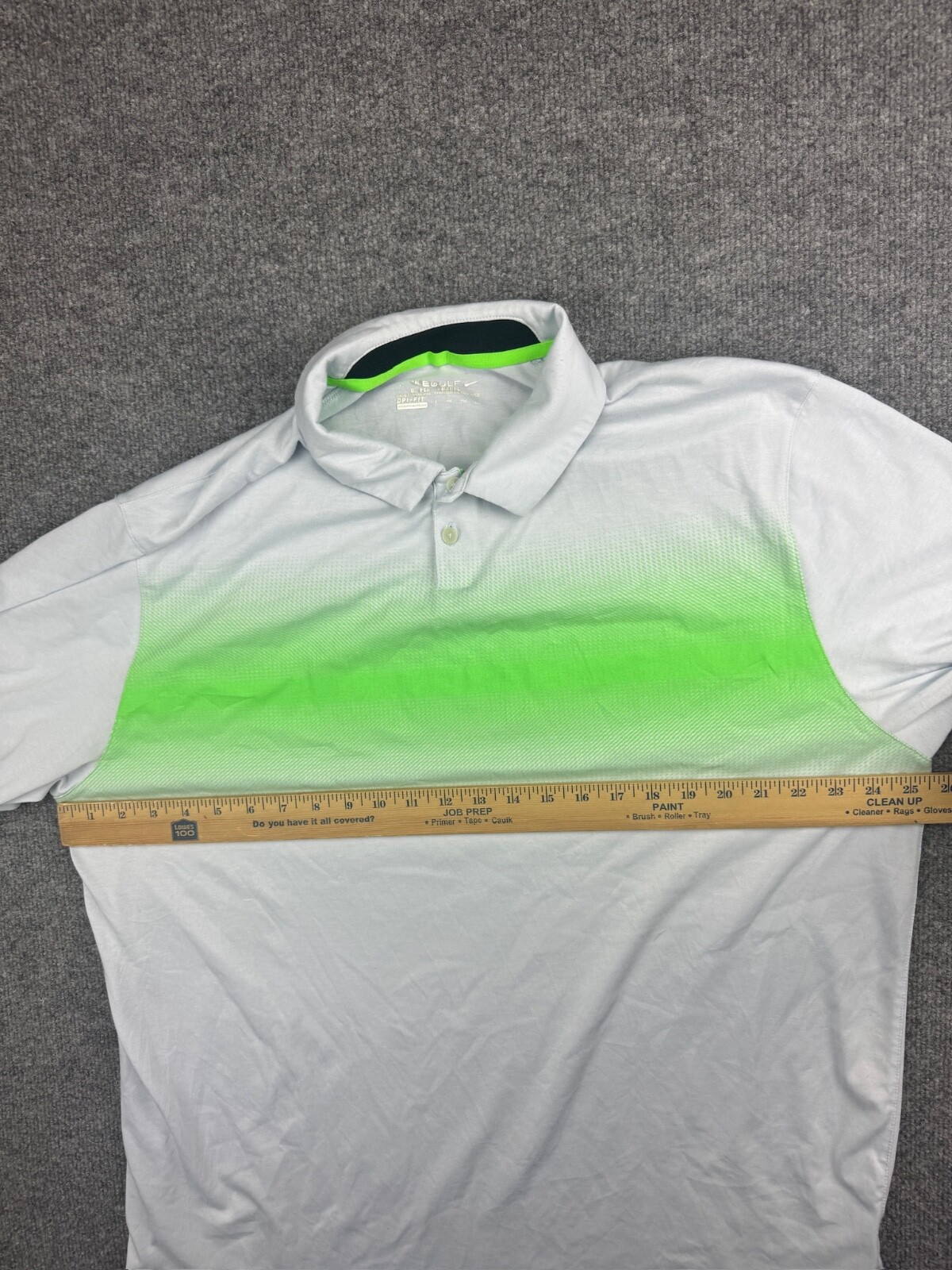 OFF WHITE X NIKE Nike Golf Shirt Uomo XXL Offwhite Verde Dri Fit Performance Polo Manica Corta