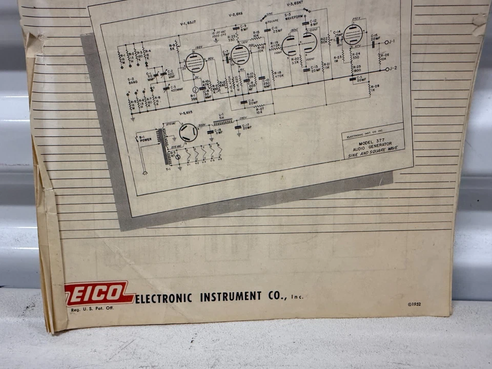 Vintage Eico CONSTRUCTION MANUAL Model 377 AUDIO SINE AND SQUARE WAVE GENERATOR - Image 2 of 4