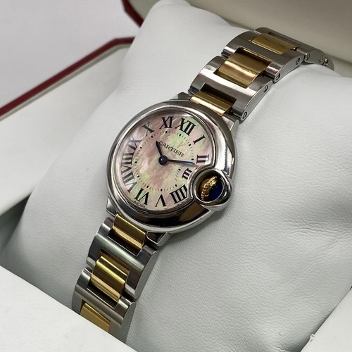Cartier Ballon Bleu 18K Acier or Rose Cadran Mop Montre Quartz Femme W6920034 - Photo 2 sur 7