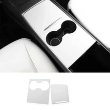 For Tesla Model 3 Y 2020-2021 Hard Plastic White Center Console Cup Holder Panel