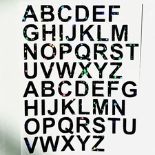 Holographic Sparkle Alphabet Letter Stickers! - 1/2" to 1.5 inch