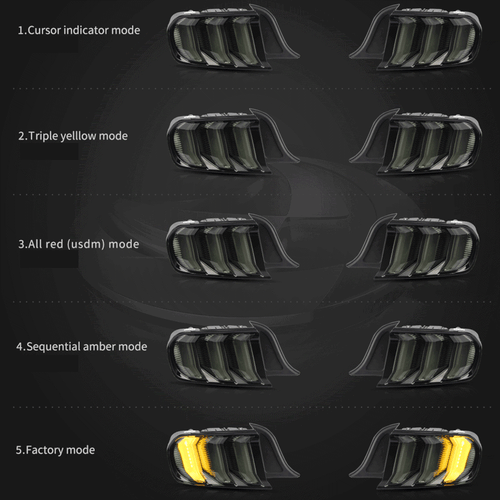 2*VLAND Full LED Tail Lights Fit For 2015-2023 Ford Mustang Clear Lens Assembly - Bild 17 von 17
