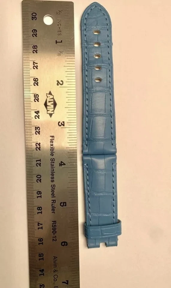Correa de cocodrilo azul Officine Panerai 22 mm x 20 mm auténtica OEM Foto 4 de 4