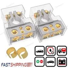 Car Audio Battery Terminals with Shims 2PCS Positive and Negative Car Battery